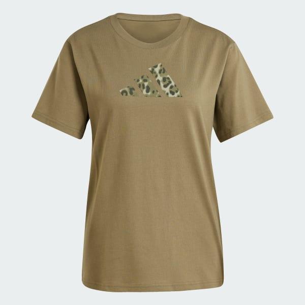 adidas Future Icons Graphic Tee Olive Strata M Womens Product Image
