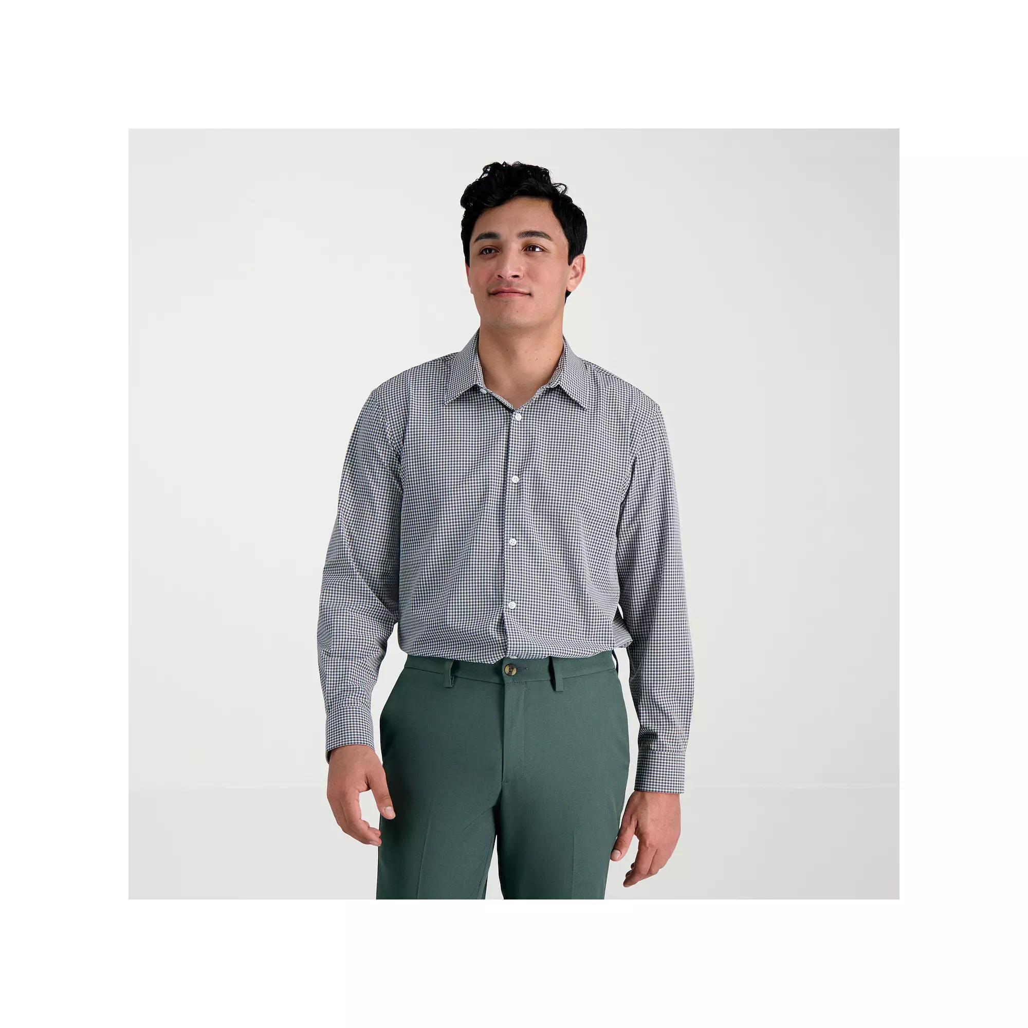 Men's Haggar® Performance Classic Fit Dress Shirt, Size: 16.5-34/35, Black Gray Check Product Image