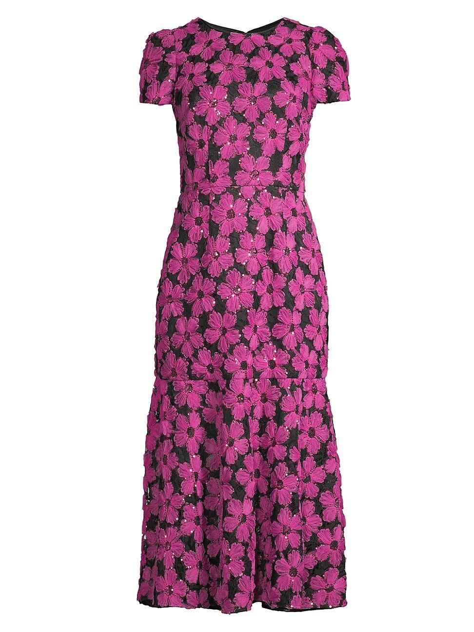 Milly Tahlia Tulle Floral Embroidered Dress Product Image