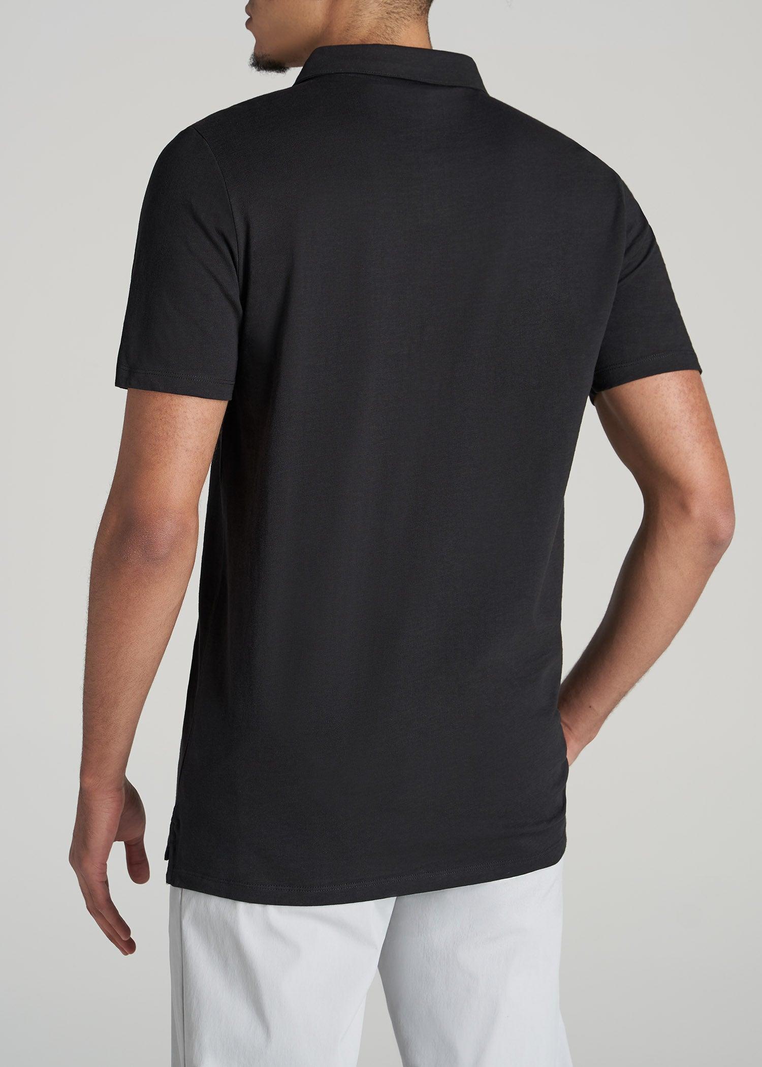 Slub Self Collar Tall Polo Shirt in Navy Product Image
