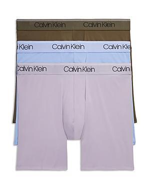 Men's Calvin Klein 3-Pack Microfiber Stretch Boxer Briefs, Size: 2XL, Black Convoy Red Gala Product Image