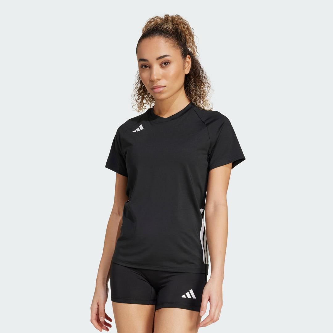 adidas HILO Short Sleeve Volleyball Jersey Team Shock Pink 2 L Womens Product Image