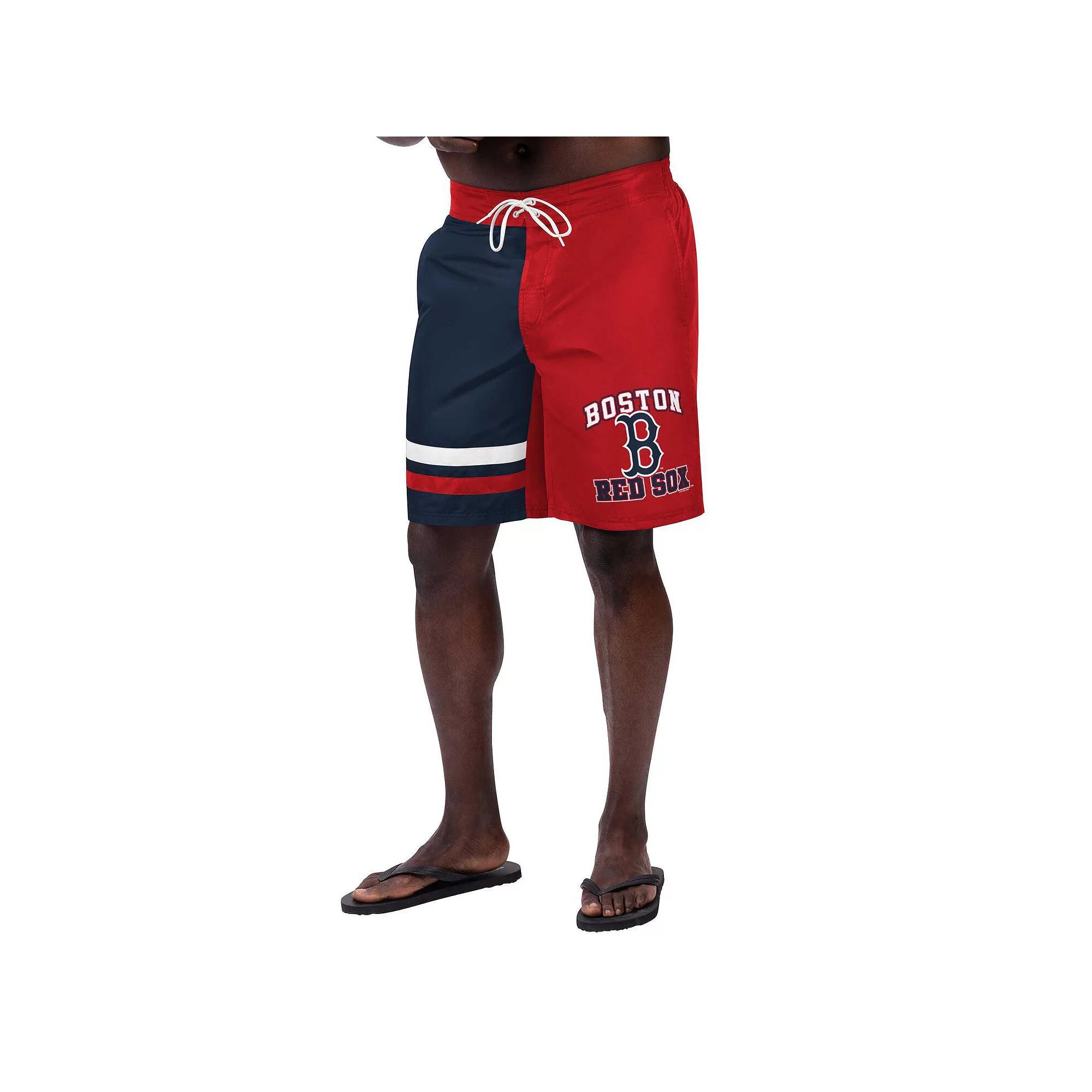 Men's G-III Sports by Carl Banks Red Boston Red Sox Anchor Swim Trunks, Size: Small Product Image