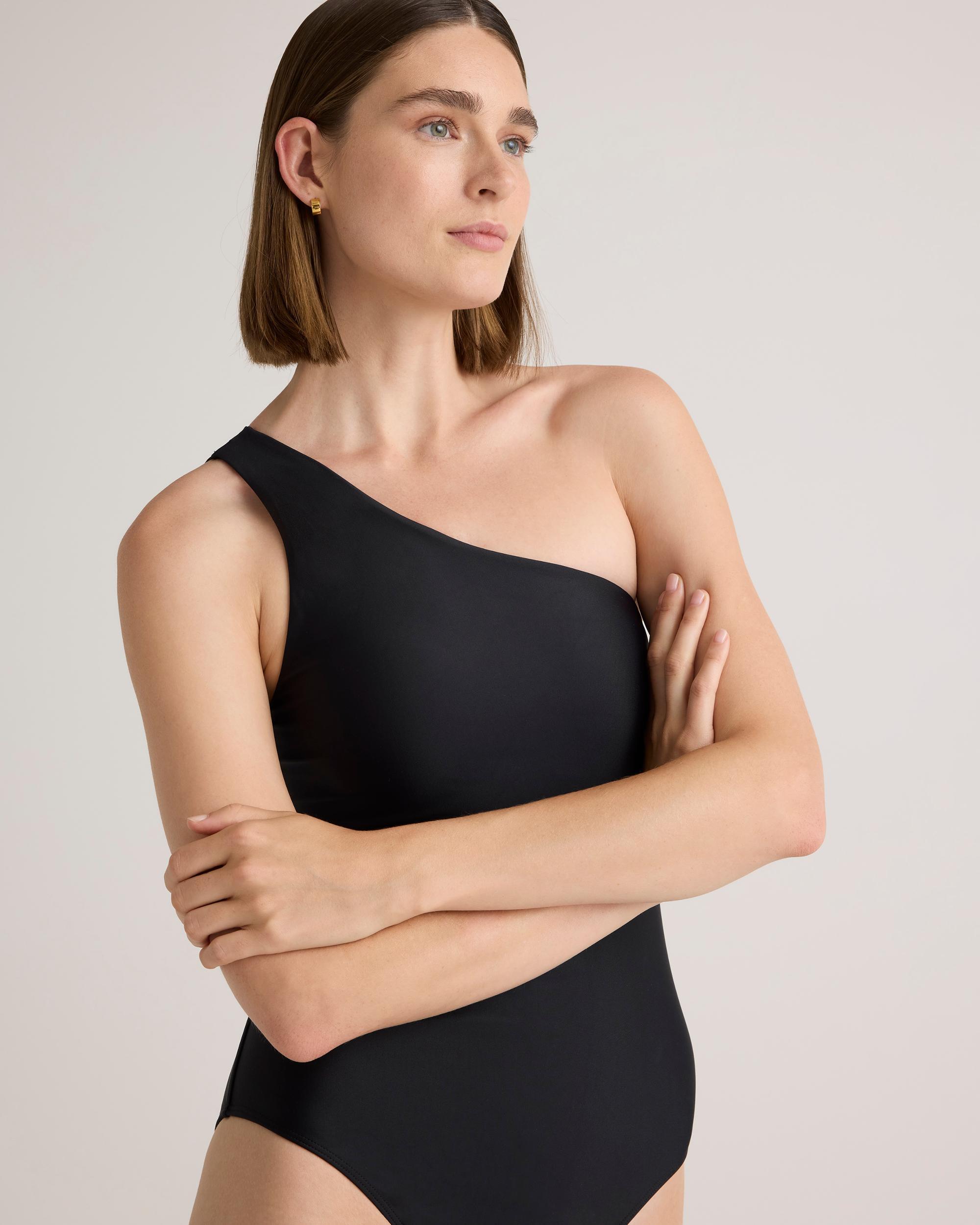 Quince | Women's Italian One Shoulder One-Piece Swimsuit 78% Recycled Polyamide, 22% Spandex Product Image