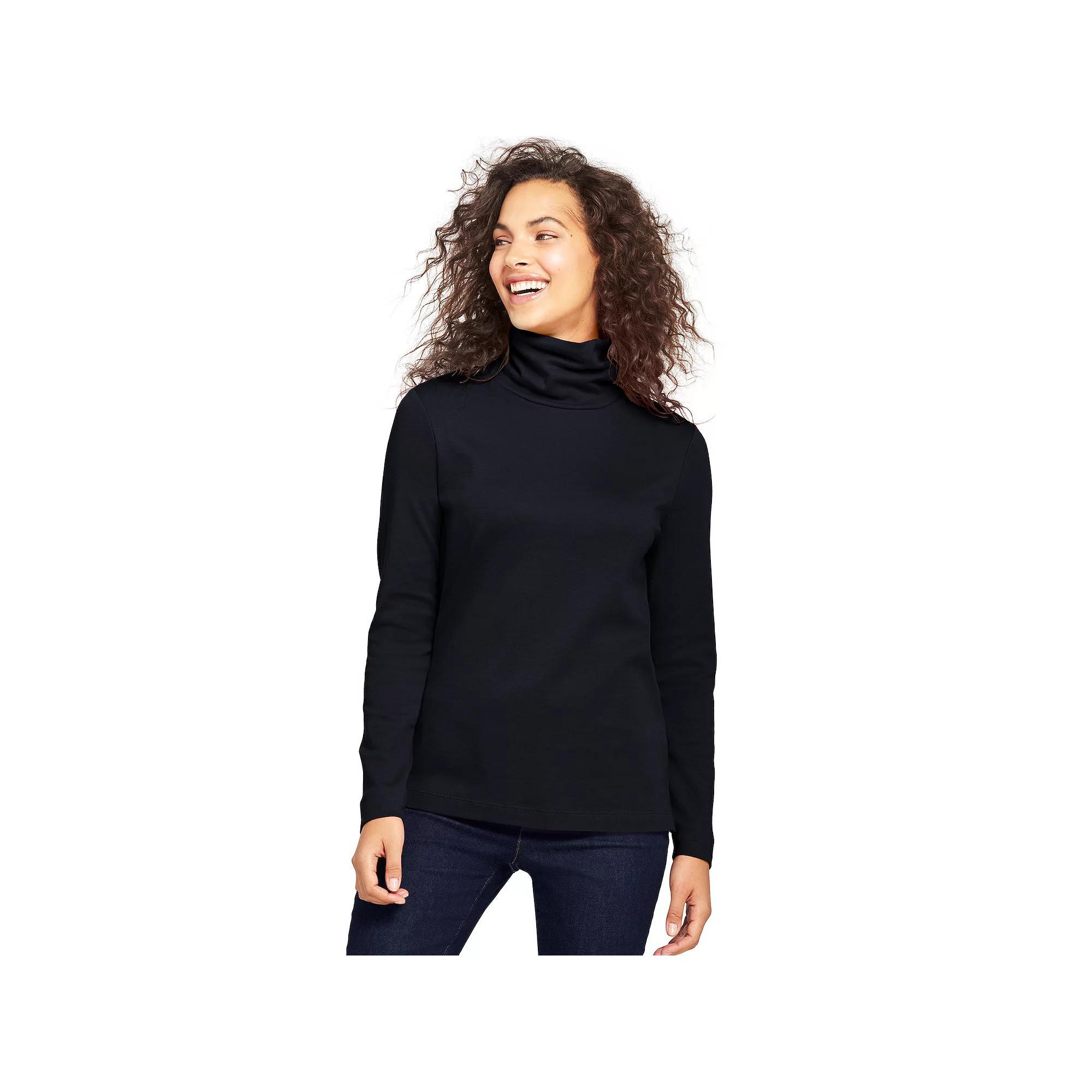 Womens Lands End Supima Cotton Long Sleeve Turtleneck Product Image