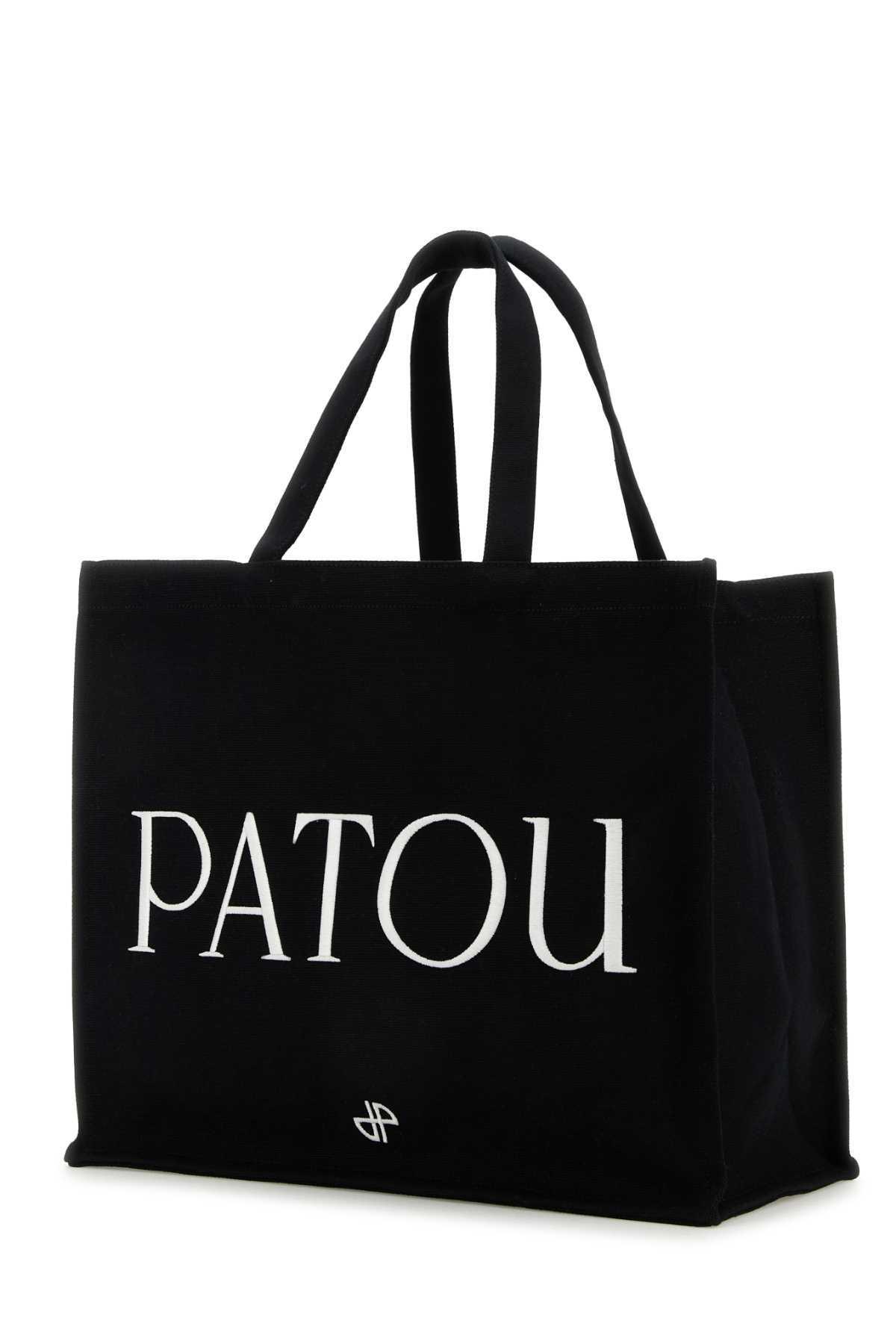 PATOU Large Tote Bag - Cotton - Black Product Image