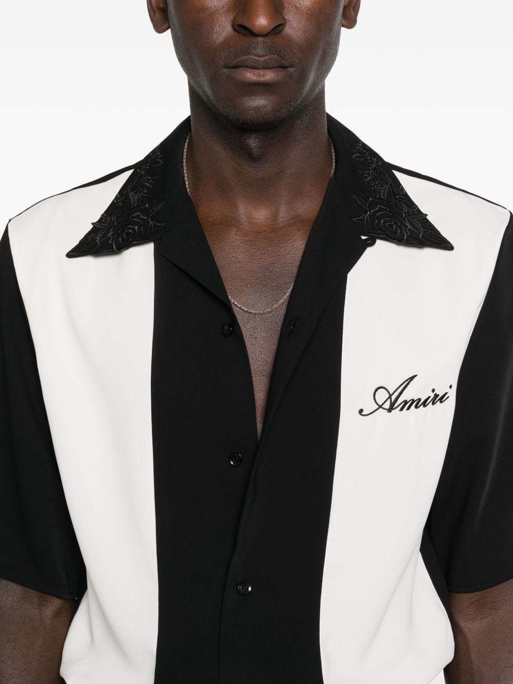 floral-collar panelled shirt Product Image