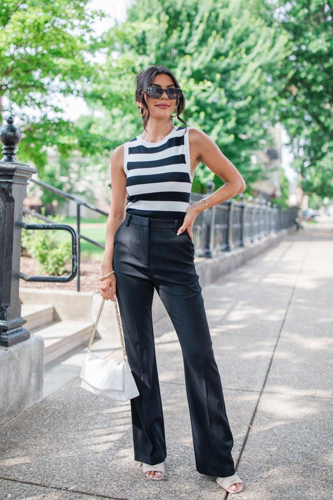 Mean Business Black Flare Trousers FINAL SALE Product Image