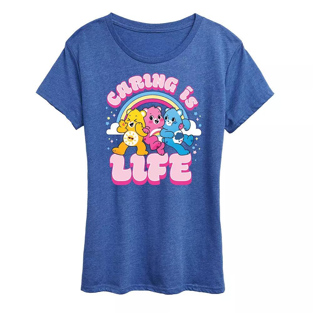 Womens Care Bears Caring Is Life Graphic Tee, Girls Heather Grey Product Image
