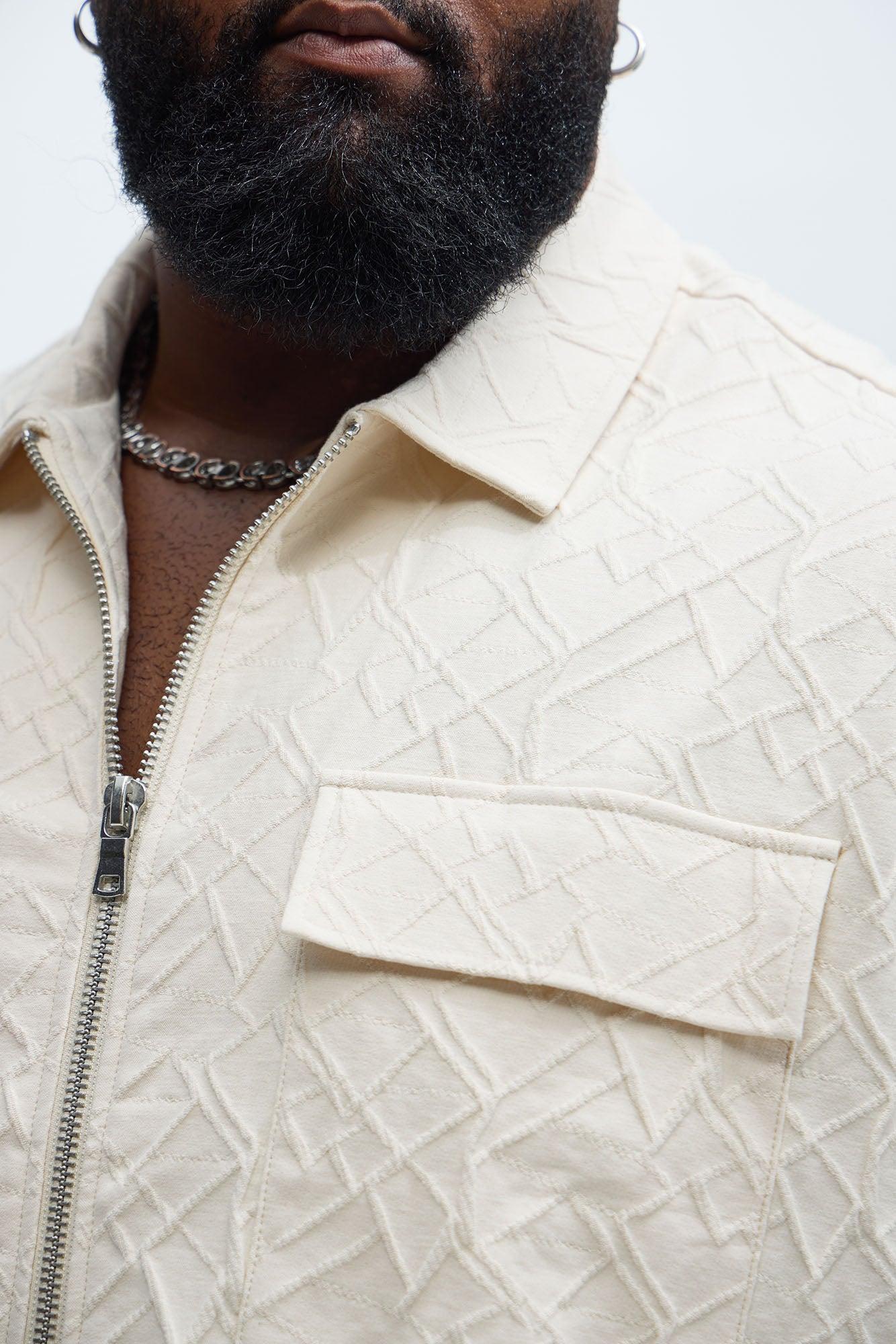 Gerrish Textured Boxy Shirt - Cream Product Image