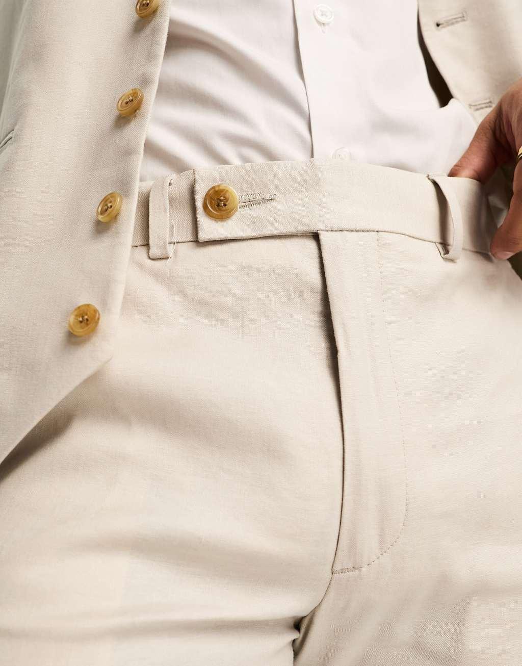 ASOS DESIGN skinny linen mix suit jacket Product Image