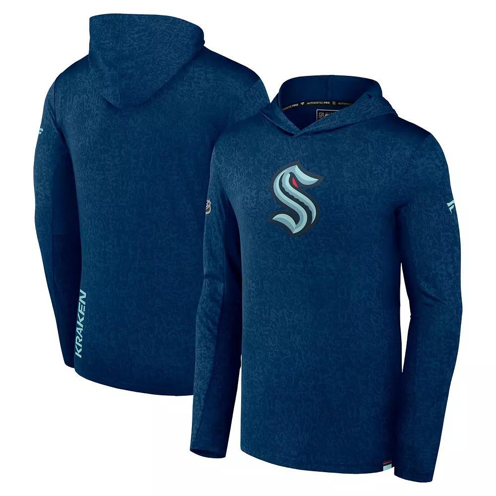 Men's Fanatics Branded  Deep Sea Blue Seattle Kraken Authentic Pro Lightweight Pullover Hoodie, Size: Medium, Krk Blue Product Image