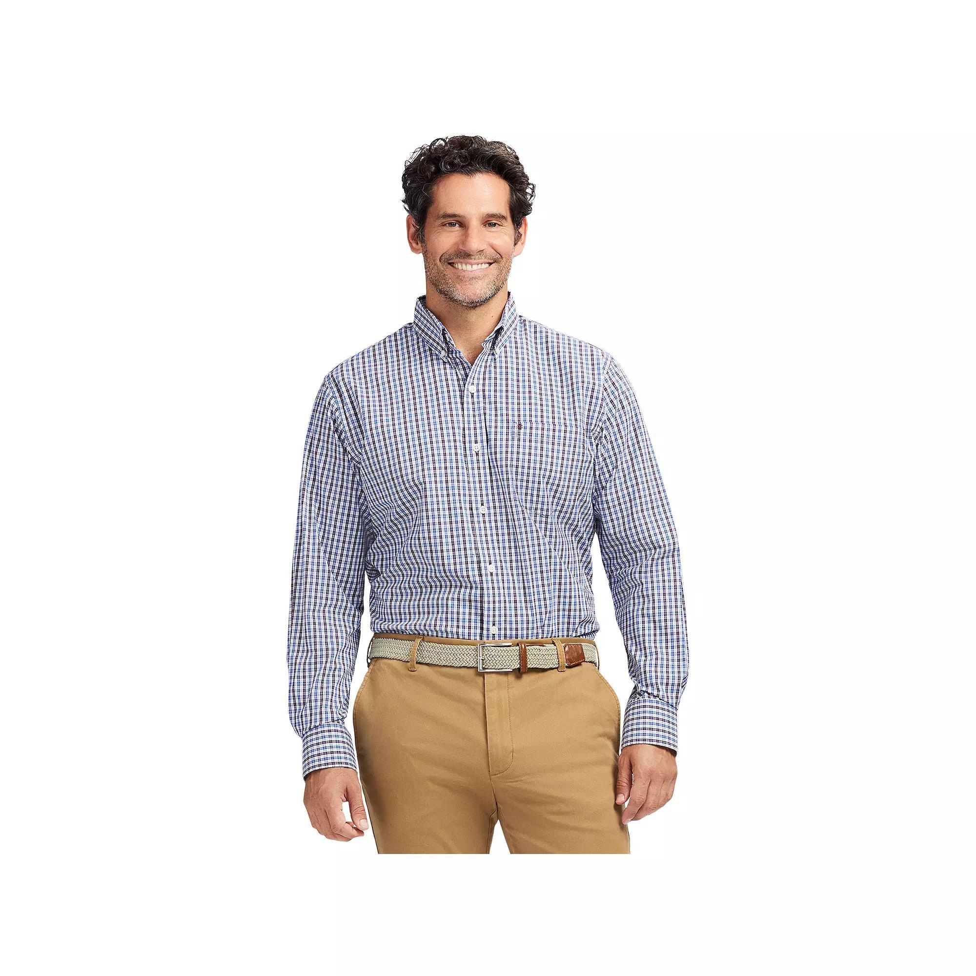 Men's IZOD Performance Comfort Long Sleeve Button Down Shirt, Size: Medium, Purple Perfect Product Image