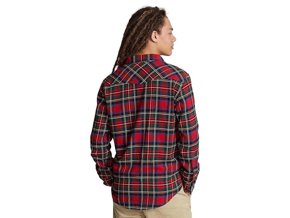 Polo Ralph Lauren Plaid Twill Western Shirt (Red Multi) Men's Long Sleeve Button Up Product Image