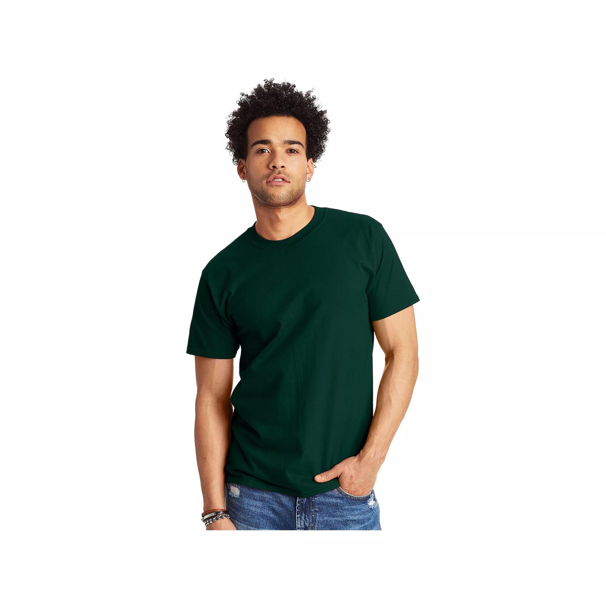 Big & Tall Hanes® Beefy-T Heavyweight Cotton Tee, Men's, Size: 3XL, Deep Red Product Image