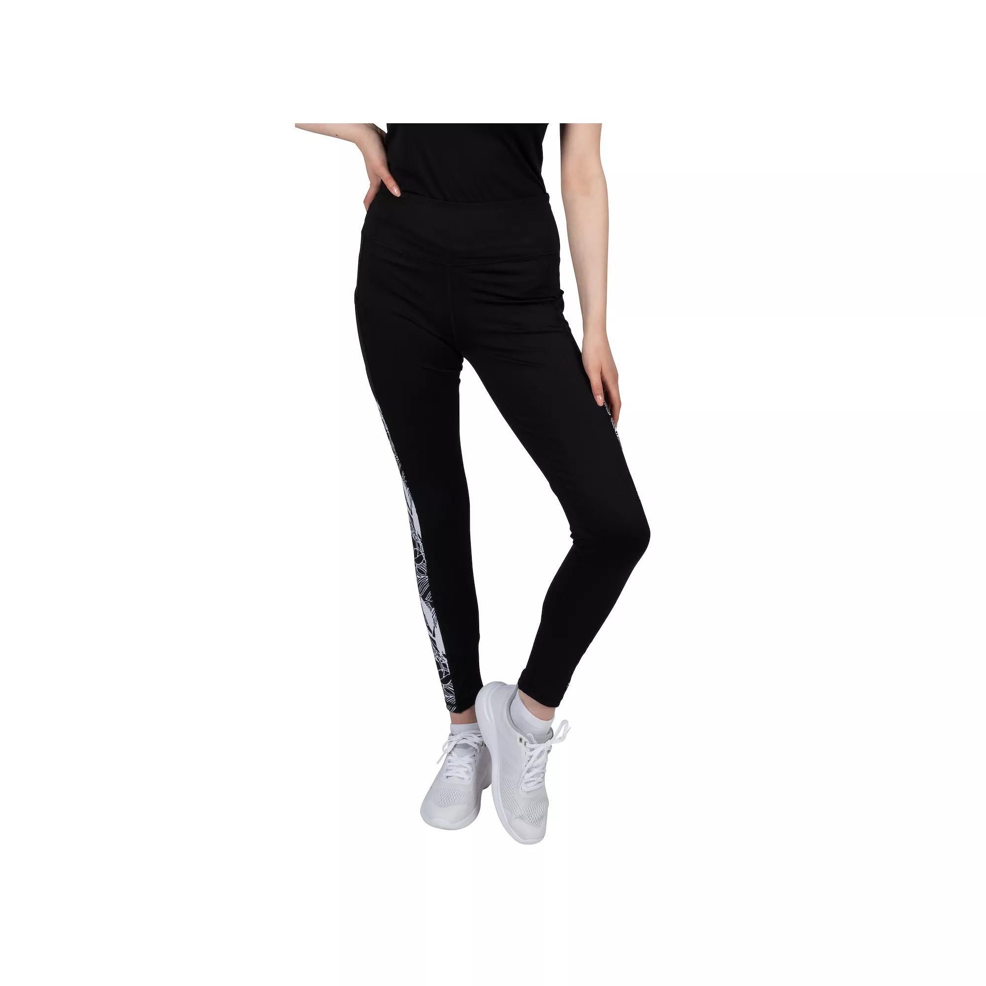 Women's Nancy Lopez Golf Patterned Power Leggings, Size: XL, Black White Team Product Image