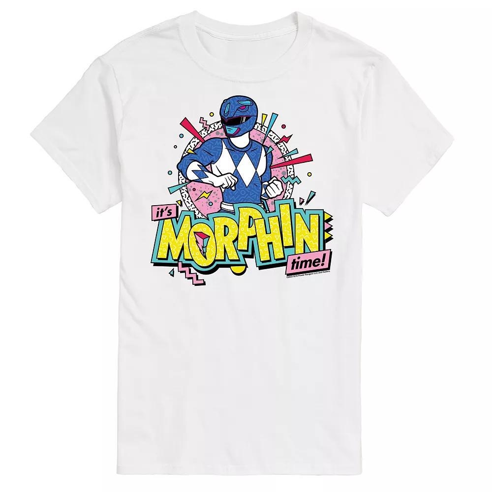 Mens Power Rangers Morphin Time Blue Graphic Tee Product Image