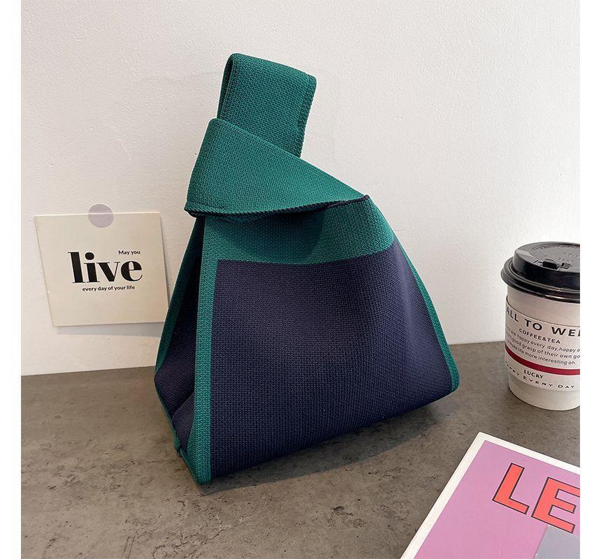 Two Tone Knit Tote Bag Product Image