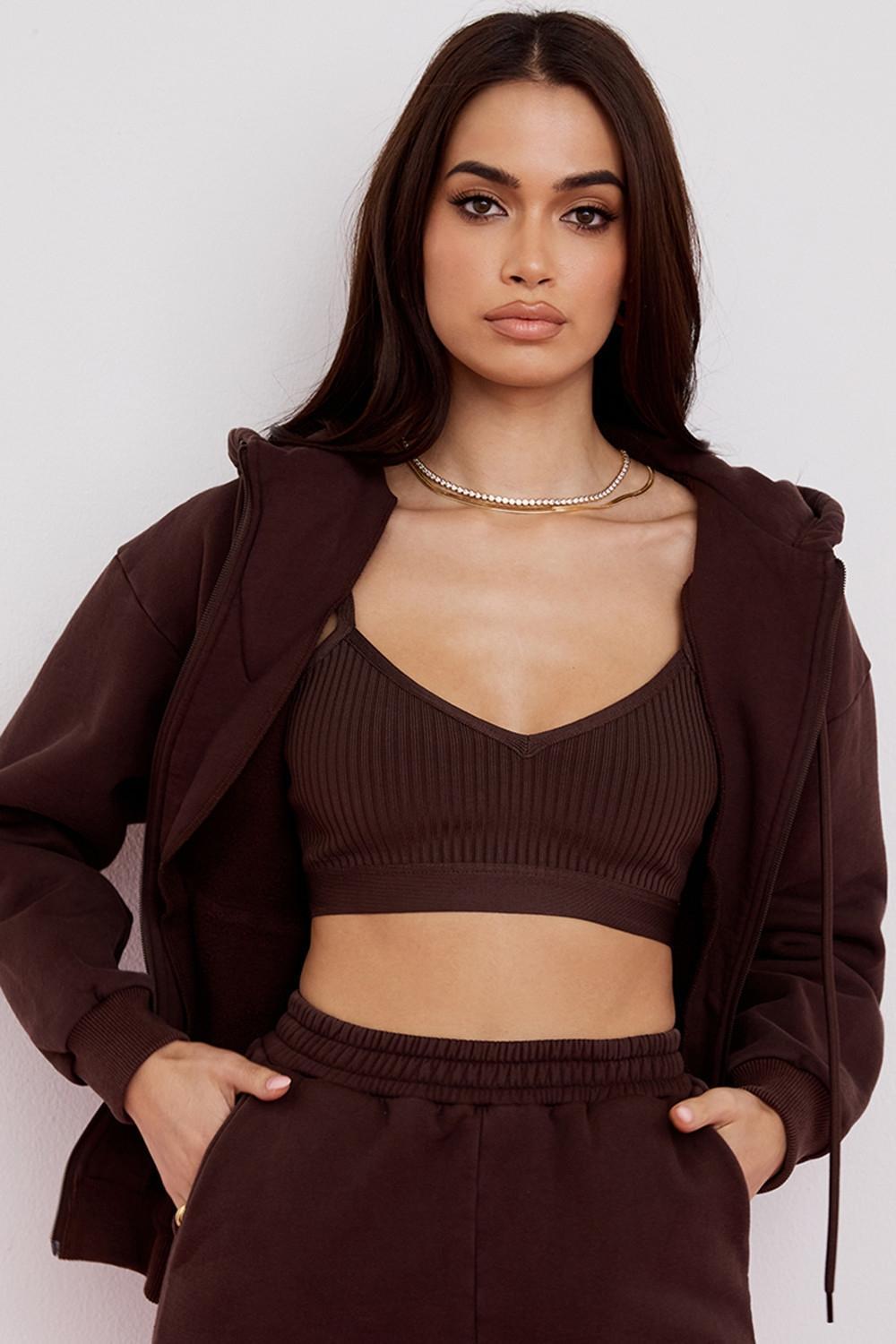 Storm  chocolate zip through hoodie Product Image