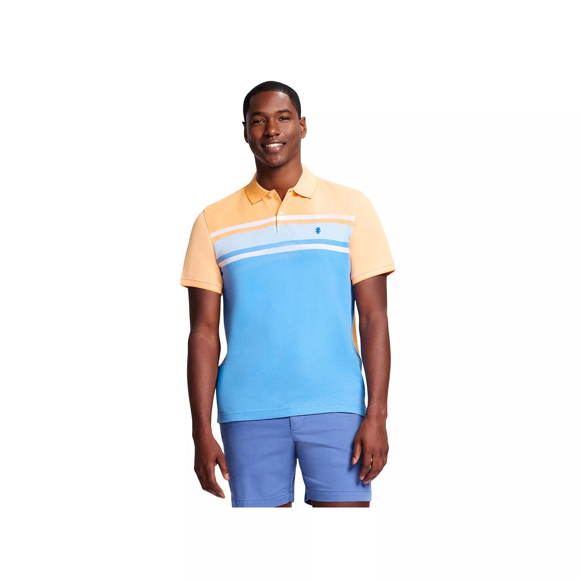 Mens IZOD Advantage Performance Chest Stripe Polo Orange Product Image