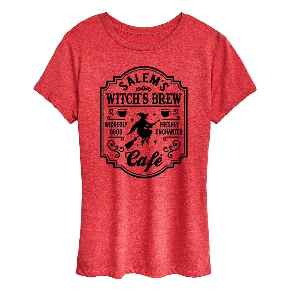 Womens Salems Witchs Brew Cafe Halloween Tee, Girls Product Image