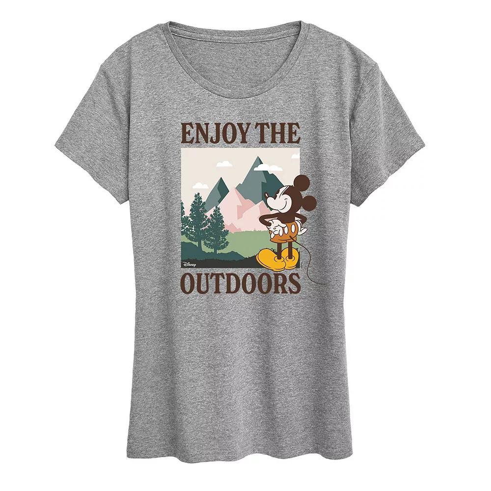 Disney's Mickey Mouse Women's Enjoy The Outdoors Graphic Tee, Size: Medium, White Product Image