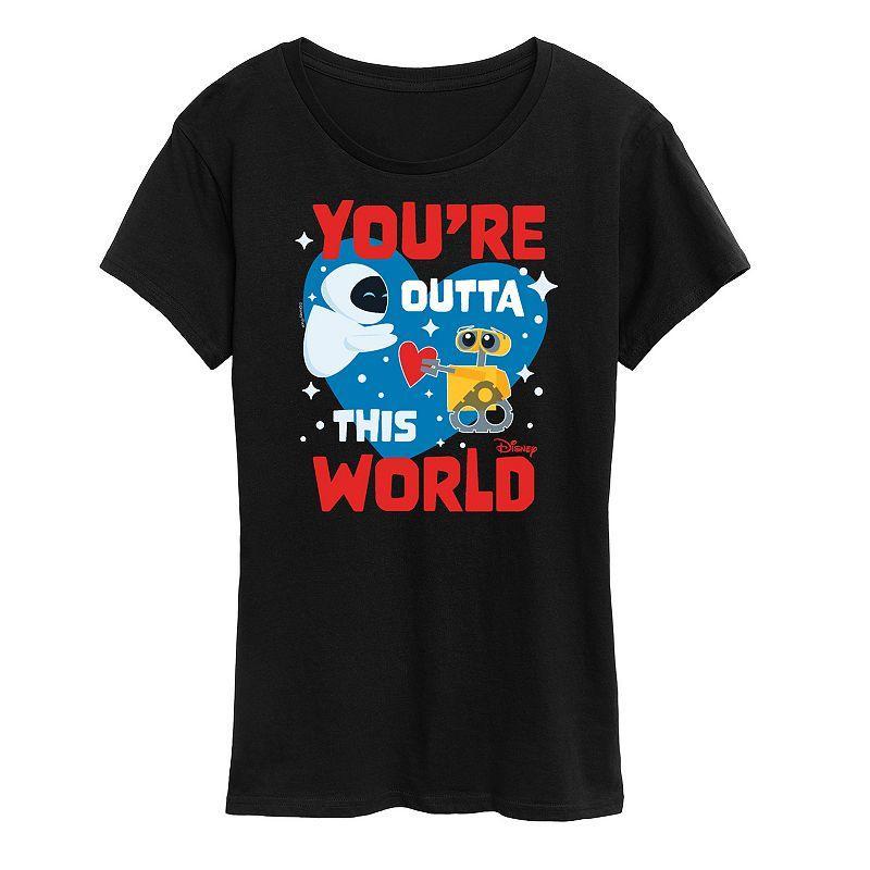 Disney / Pixars WALL-E Womens Valentines Graphic Tee Heather Grey Product Image