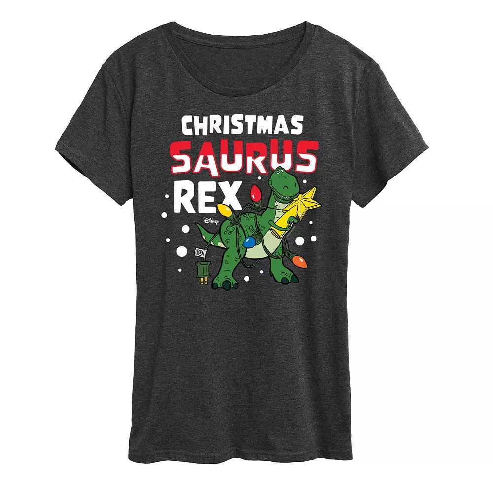 Disney / Pixar's Toy Story Women's Christmas Saurus Rex Graphic Tee, Girl's, Size: Small, Heather Grey Product Image