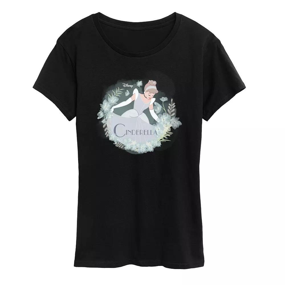 Disney Princess Cinderella Womens Graphic Tee, Girls Grey Green Product Image
