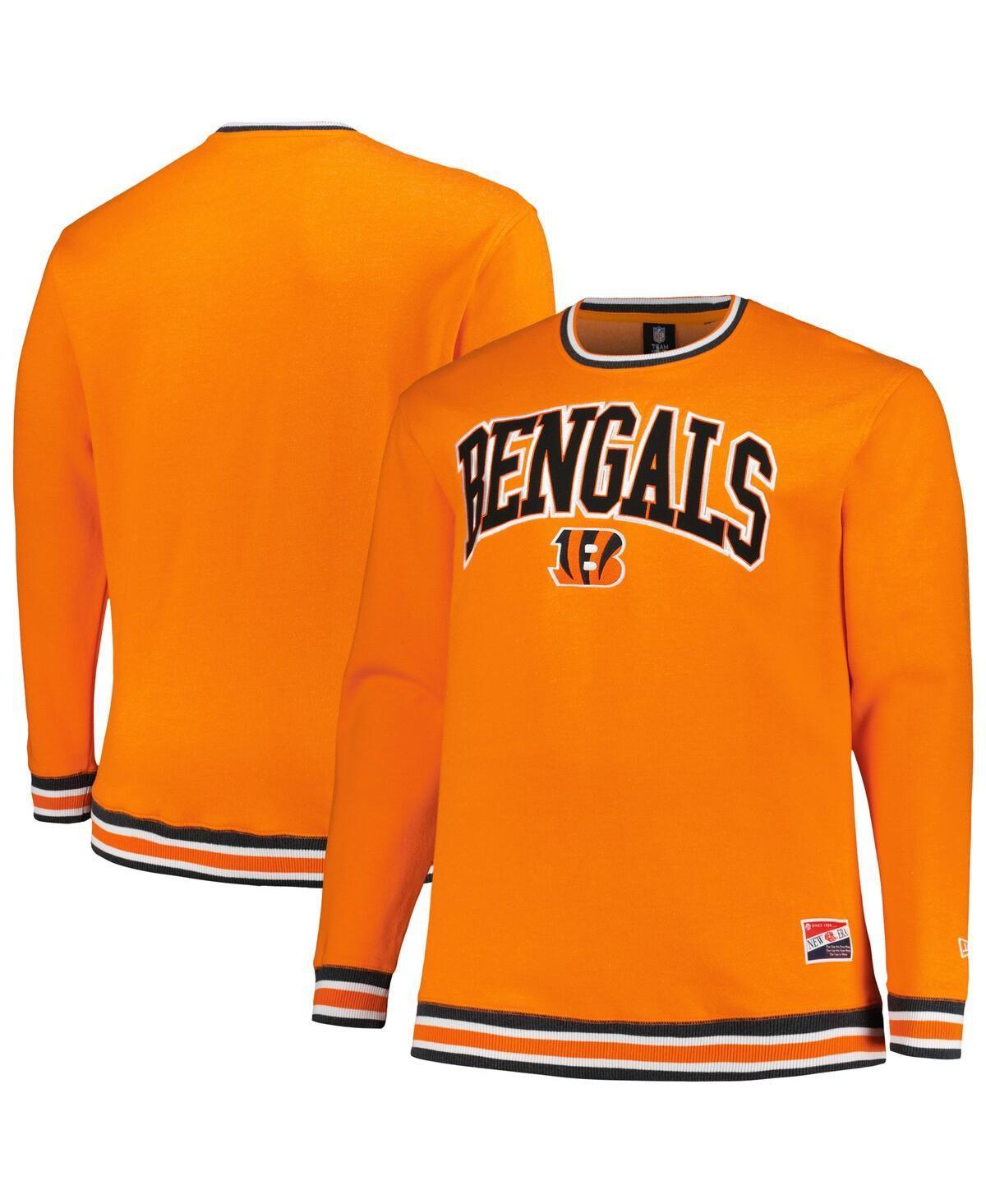 Men's New Era Orange Cincinnati Bengals Big & Tall Pullover Sweatshirt, Size: 4XLT Product Image