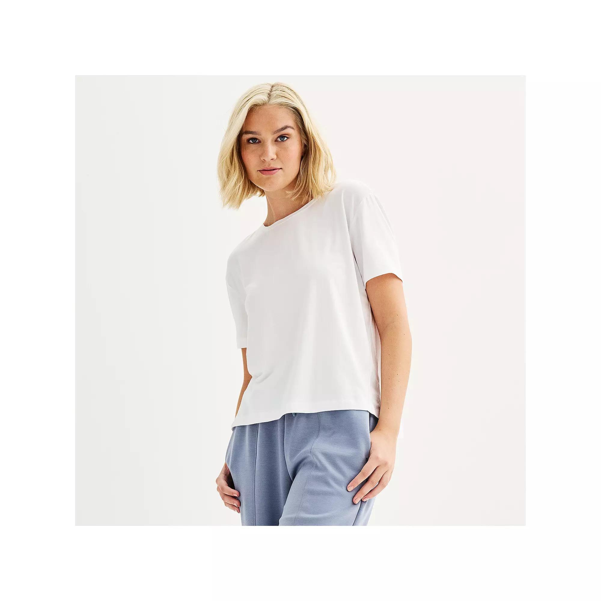 Women's FLX Easy Restore Short Sleeve Crewneck Tee, Size: Large, Modern White Product Image