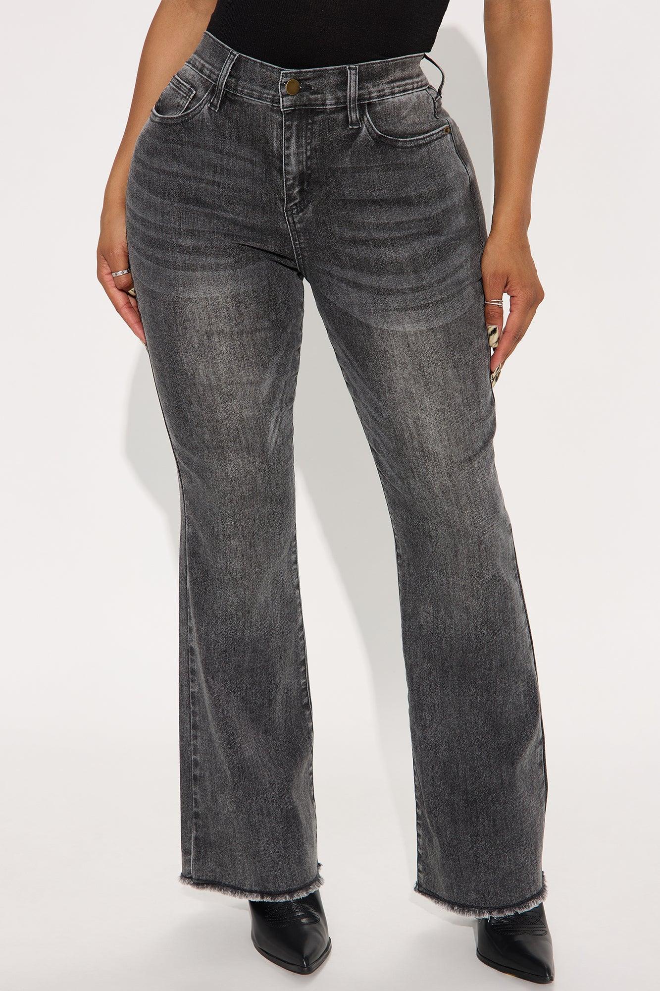 Petite Best Behavior Stretch Flare Jean - Black Wash Product Image
