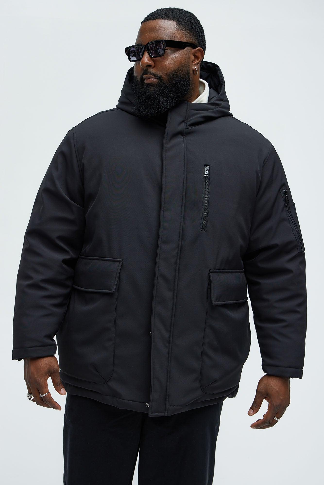 Better Days Padded Hooded Long Coat - Black Product Image