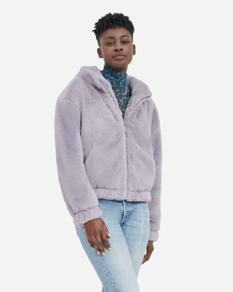 Womens Mandy Faux Fur Zip-Front Hoodie Product Image