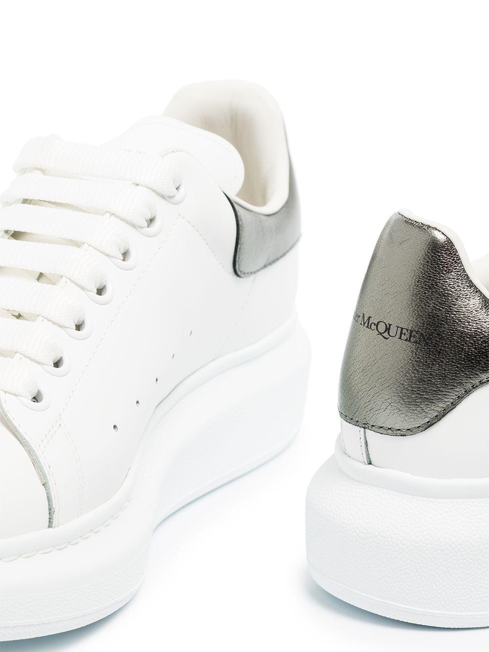 Oversized metallic leather sneakers Product Image