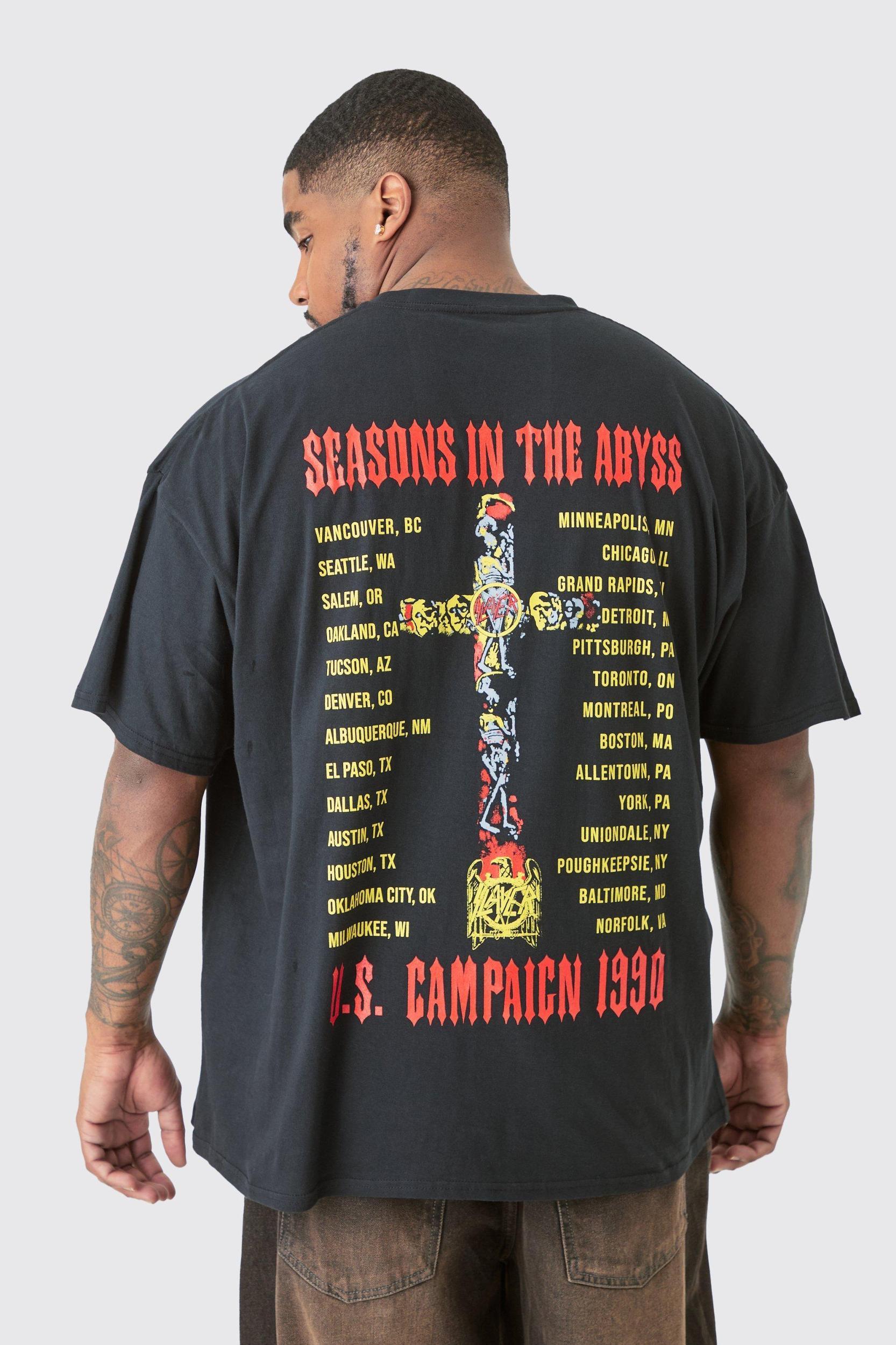 Mens Plus Slayer License Front & Back Print T-shirt - Black Product Image