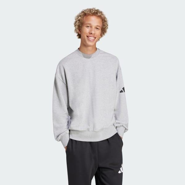 adidas Essentials Loose Fit 3 Bar Logo Sweatshirt Medium Grey Heather M Mens Product Image