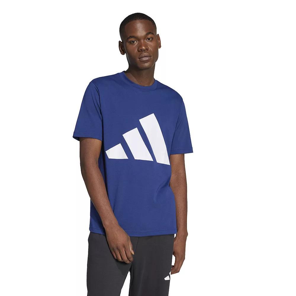 Big & Tall adidas Essentials Big Logo Tee, Men's, Size: XL Tall, Dark Blue White Product Image
