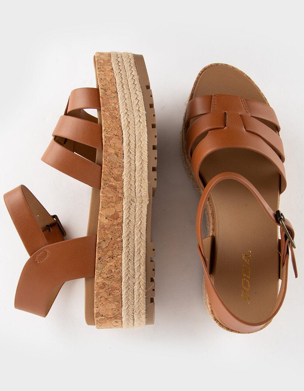 SODA Tabata Womens Platform Sandals - NATURAL Product Image