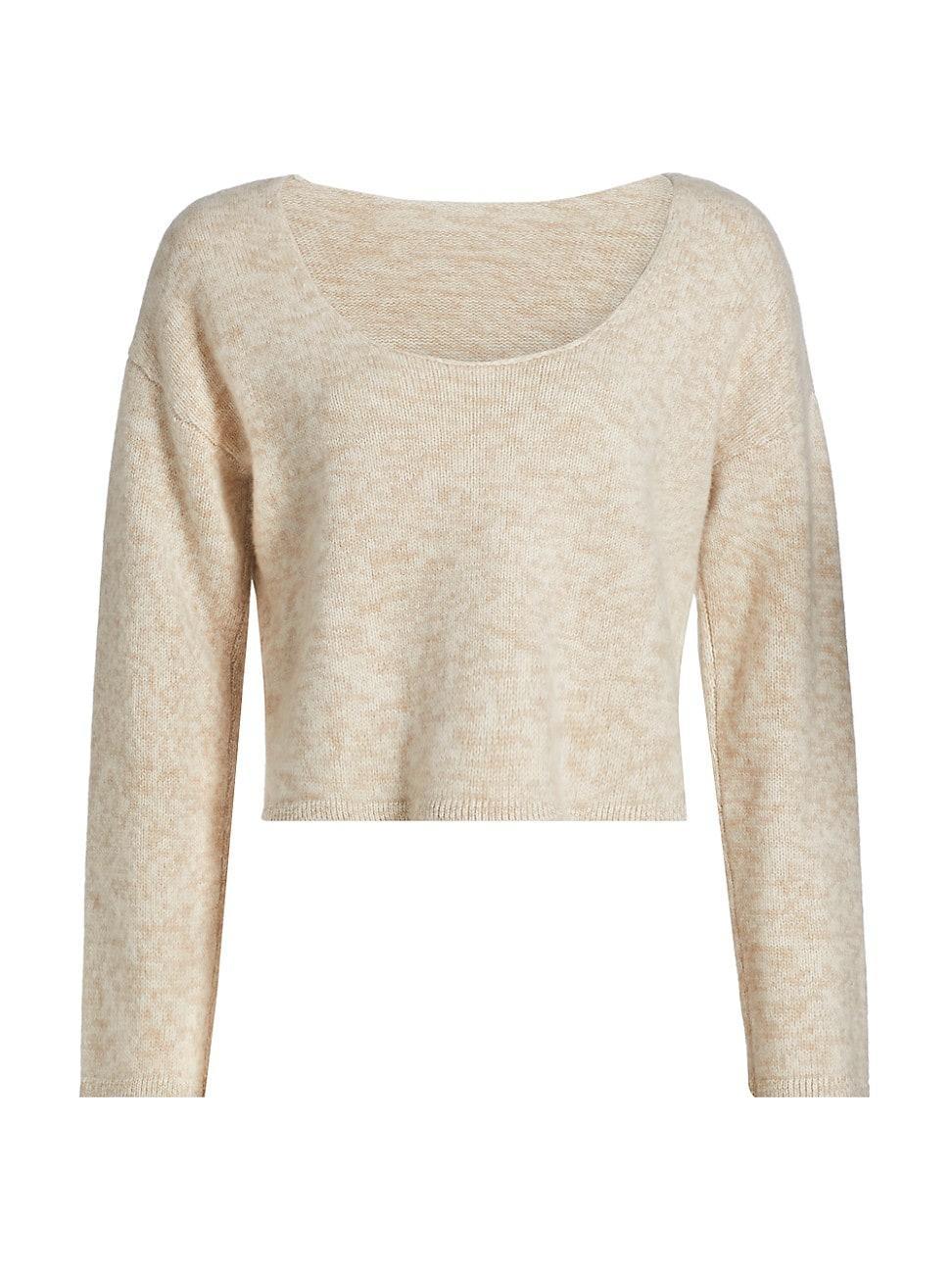 Womens Marled Cashmere Scoopneck Sweater Product Image