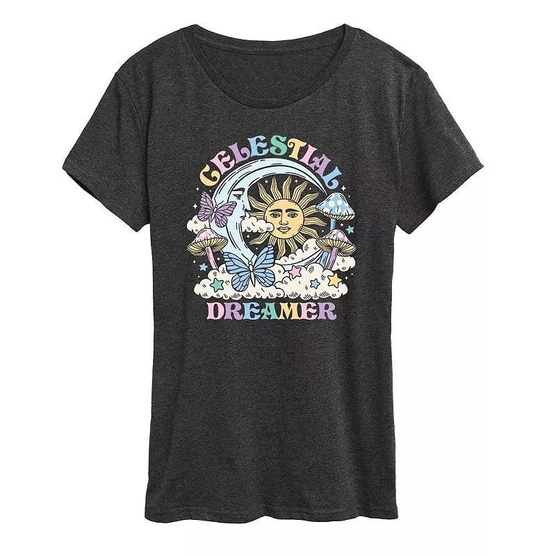 Disney's Alice in Wonderland Cheshire Cat Women's Magical Graphic Tee, Girl's, Size: Small, Heather Grey Product Image