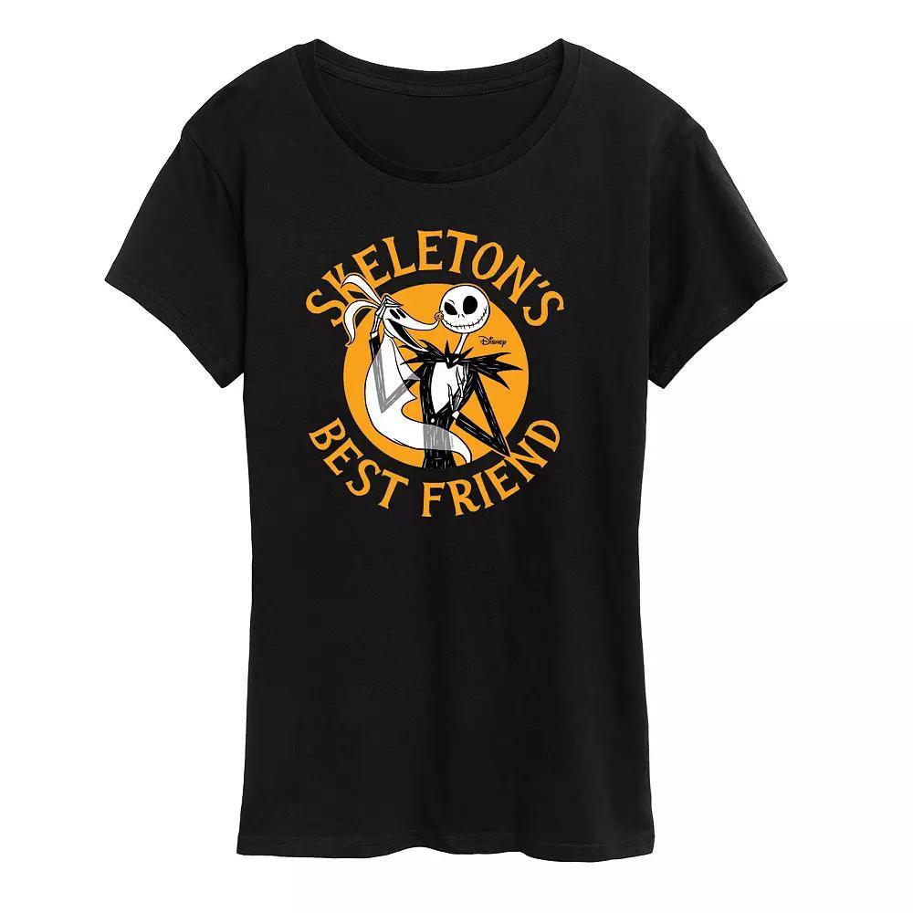 Disneys Nightmare Before Christmas Womens Skeletons Best Friend Graphic Tee, Girls Product Image