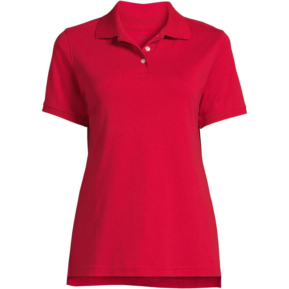 Women's Lands' End School Uniform Classic Short Sleeve Interlock Polo Top, Size: Medium, Classic Blue Product Image