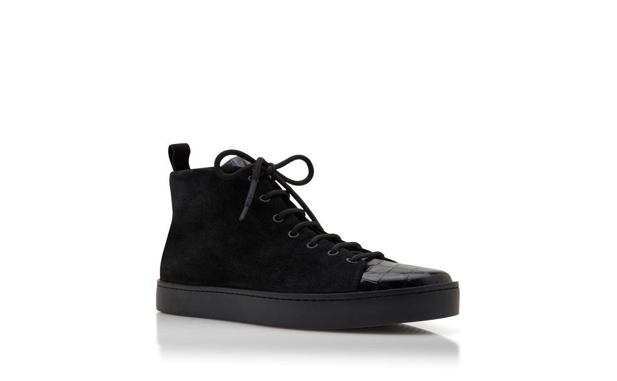 SEMANADOHI Black Calf Leather Lace Up Sneakers Product Image