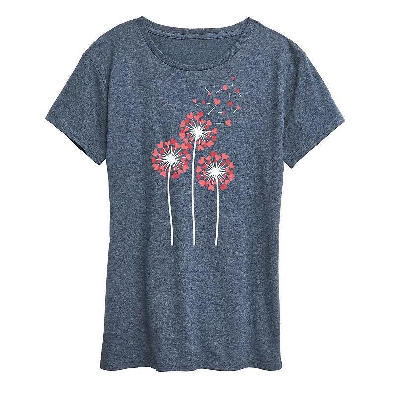 Womens Dandelion Heart Group Graphic Tee Heather Grey Product Image