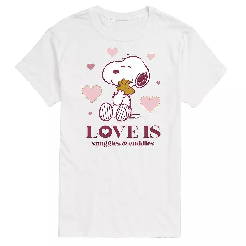 Men's Peanuts Snuggles Cuddles Tee, Size: Small, Beige Product Image
