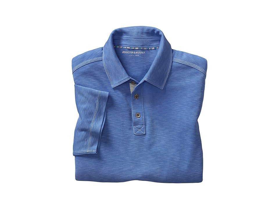 Johnston & Murphy Vintage Slub Polo (Royal) Men's Clothing Product Image