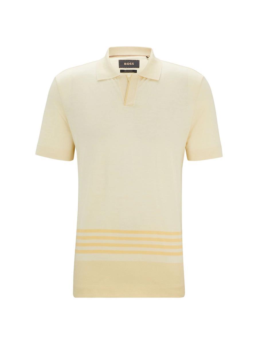 Mens Cotton-Silk Polo T-Shirt Product Image