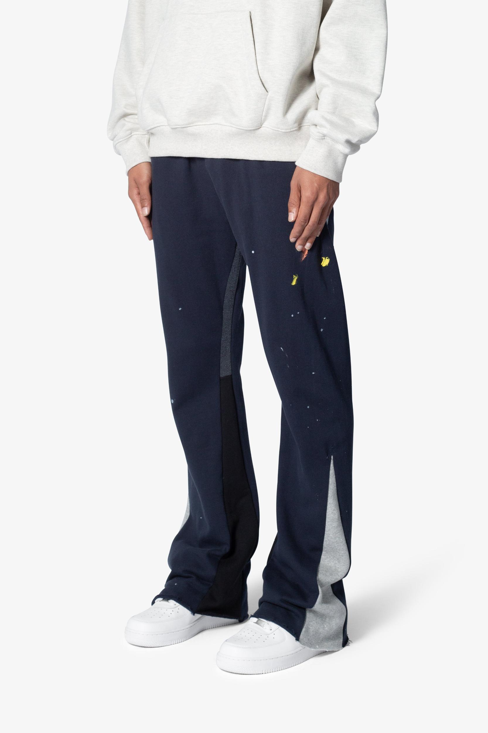 Contrast Bootcut Sweatpants - Navy Product Image