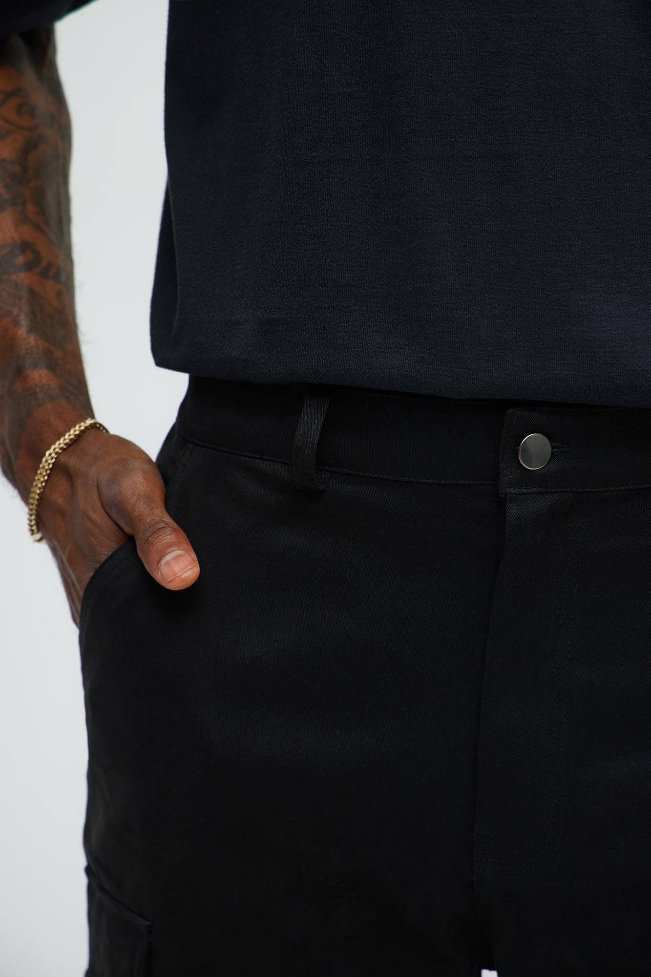 Stacked Skinny Flare 3 Way Cargo Pants - Black Product Image